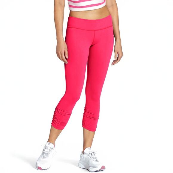NWT Beyond Yoga Neon Berry Cropped Gathered Legging Sz XXS